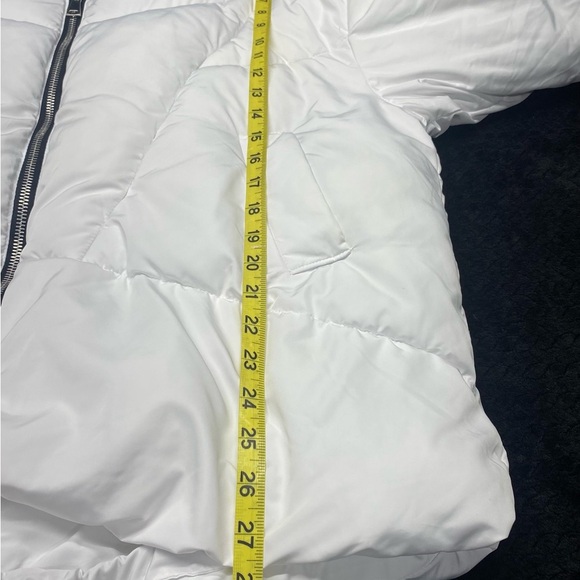 Free People White Hooded Puffer Jacket Women’s S Drawstring Bottom Pockets - Picture 15 of 15